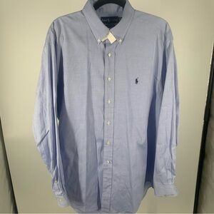 Ralph Lauren LS button down Blue brand new classic fit size 16 1/2 34/35